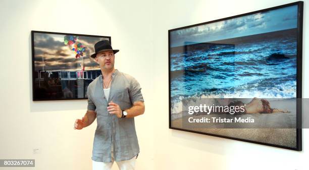 Artist David Drebin during the 'David Drebin: Smoke & Mirrors' exhibition opening at Only Art Club on June 29, 2017 in Hamburg, Germany.