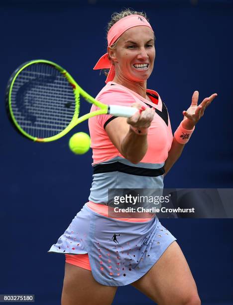 Svetlana Kuznetsova of Russia in action during her women singles match against Kiki Mladenovic of France during day five of the Aegon International...