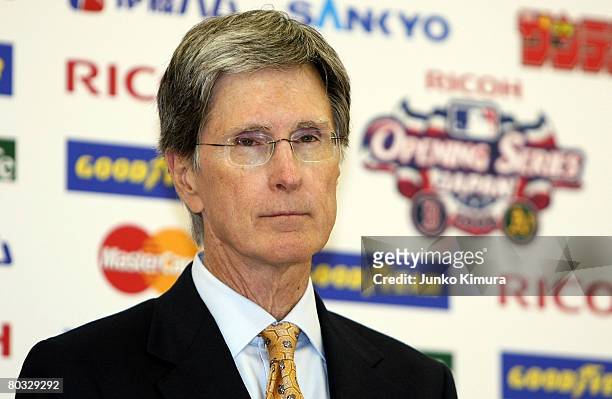 Boston Red Sox owner John Henry attends the Ricoh MLB Opening Series press conference at Tokyo Dome on March 21, 2008 in Tokyo, Japan. Boston Red Sox...