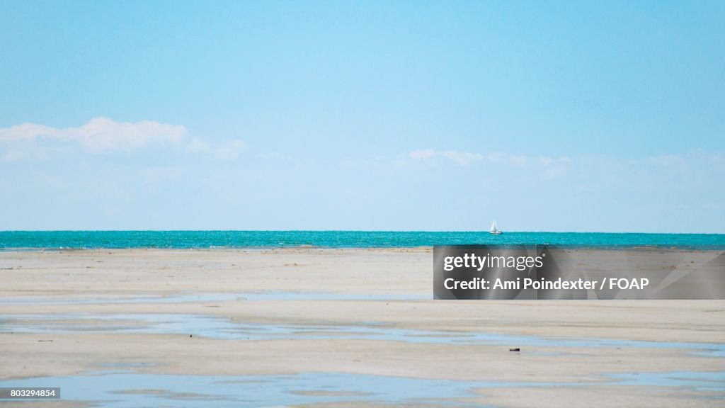 Scenic view of beach against sky