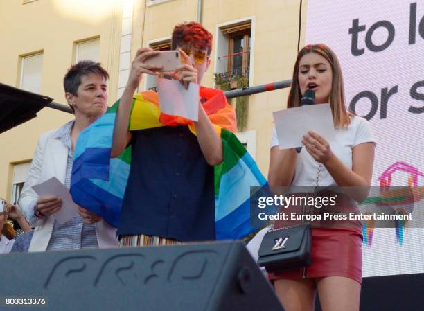 Dulceida during the opening speech at the Madrid World Pride 2017 on June 28, 2017 in Madrid, Spain.