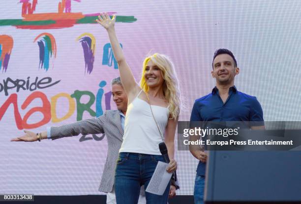 Alejandro Amenabar and Cayetana Guillen Cuervo during the opening speech at the Madrid World Pride 2017 on June 28, 2017 in Madrid, Spain.