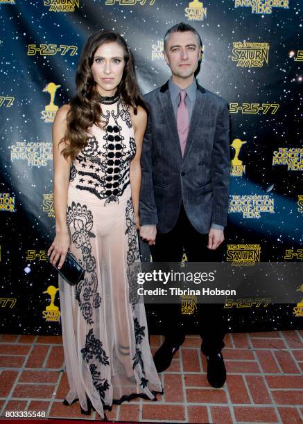 Natasha Halevi and Sean Gunn attend the 43rd Annual Saturn Awards at The Castaway on June 28, 2017 in Burbank, California.