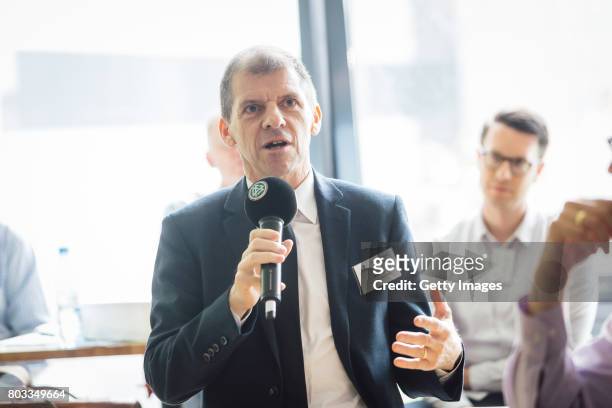 Willi Hink of DFB talks during the DFB Culture Foundation - Jubilee Meeting at Millerntor Stadium on June 29, 2017 in Hamburg, Germany.