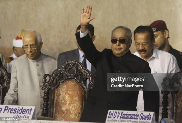 Pranab Mukherjee President of India at the 125th birth anniversary celebration of P C Mahalanobis at the Indian Statistical Institute on June 29,2017...