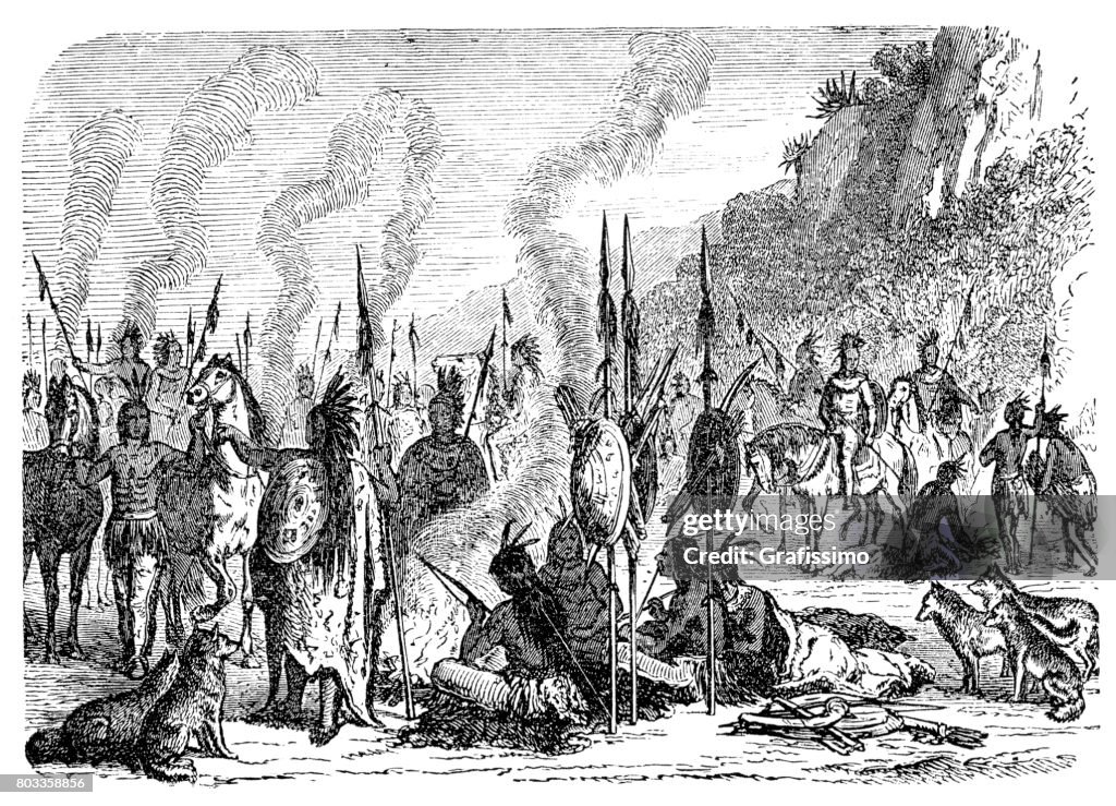 Native american indian 1870 acampamento