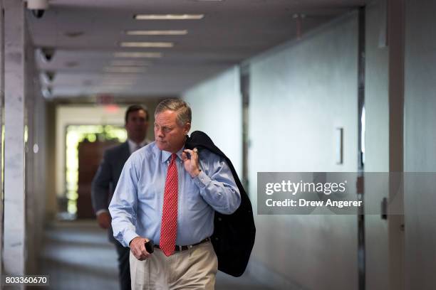 Committee chairman Sen. Richard Burr arrives for a closed hearing of the Senate Intelligence Committee, June 29, 2017 in Washington, DC. Committee...