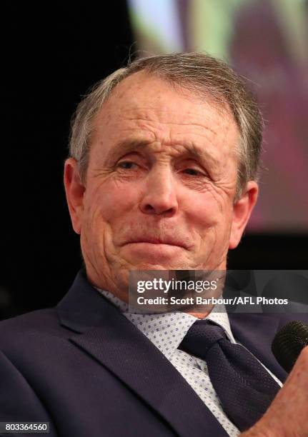 Dr Terry Daniher speaks during of the '50 Years of Sheeds' Dinner on June 29, 2017 in Melbourne, Australia.