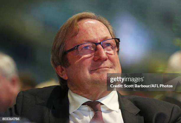 Kevin Sheedy looks on during the '50 Years of Sheeds' Dinner on June 29, 2017 in Melbourne, Australia.