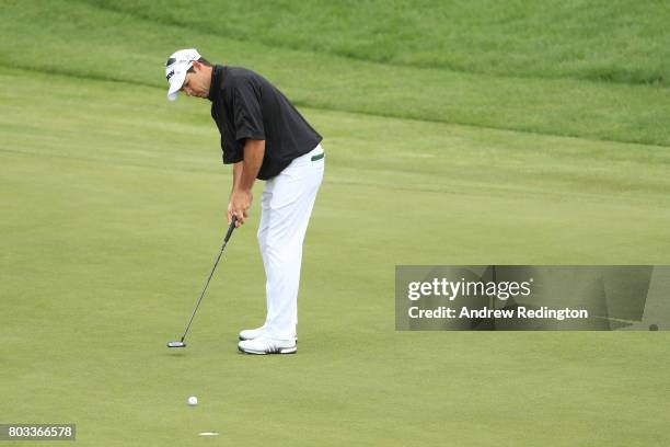 Jaco Van Zyl of South Africa putts on the 9th green during day one of the HNA Open de France at Le Golf National on June 29, 2017 in Paris, France.