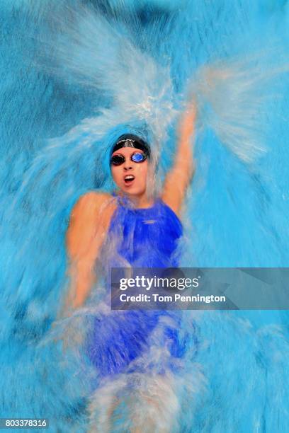 Leah Stevens competes in a Women's 400 LC Meter Individual Medley heat race during the 2017 Phillips 66 National Championships & World Championship...