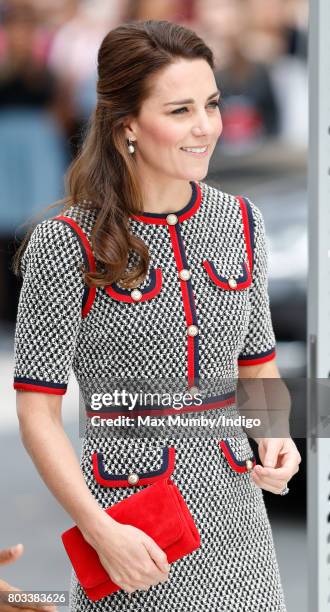 Catherine, Duchess of Cambridge visits the new V&A Exhibition Road Quarter at the Victoria & Albert Museum on June 29, 2017 in London, England. The...