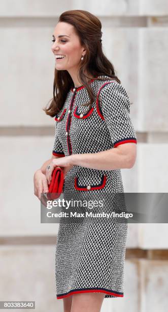 Catherine, Duchess of Cambridge visits the new V&A Exhibition Road Quarter at the Victoria & Albert Museum on June 29, 2017 in London, England. The...