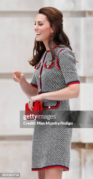 Catherine, Duchess of Cambridge visits the new V&A Exhibition Road Quarter at the Victoria & Albert Museum on June 29, 2017 in London, England. The...