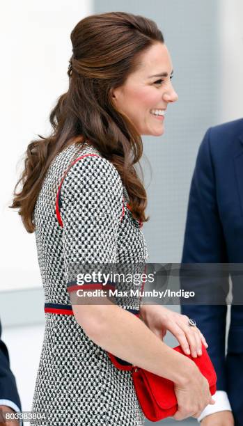 Catherine, Duchess of Cambridge visits the new V&A Exhibition Road Quarter at the Victoria & Albert Museum on June 29, 2017 in London, England. The...