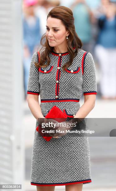 Catherine, Duchess of Cambridge visits the new V&A Exhibition Road Quarter at the Victoria & Albert Museum on June 29, 2017 in London, England. The...