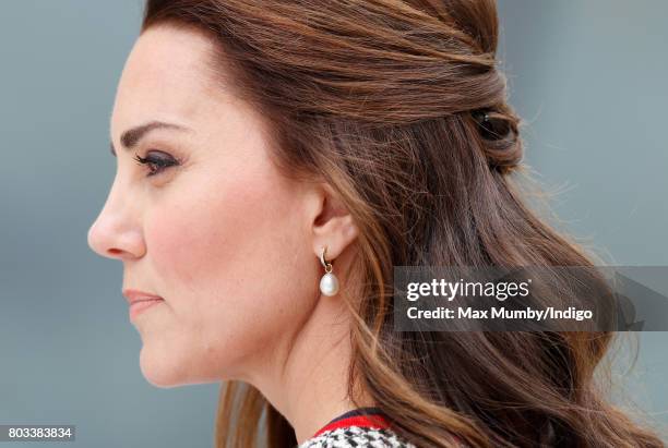 Catherine, Duchess of Cambridge visits the new V&A Exhibition Road Quarter at the Victoria & Albert Museum on June 29, 2017 in London, England. The...