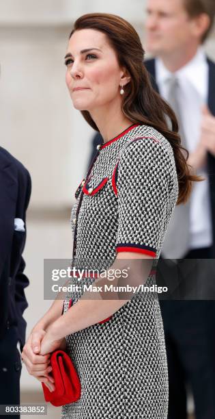 Catherine, Duchess of Cambridge visits the new V&A Exhibition Road Quarter at the Victoria & Albert Museum on June 29, 2017 in London, England. The...