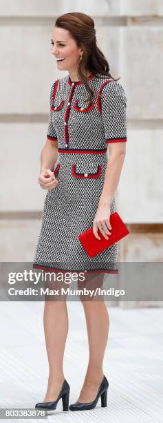 Catherine, Duchess of Cambridge visits the new V&A Exhibition Road Quarter at the Victoria & Albert Museum on June 29, 2017 in London, England. The...