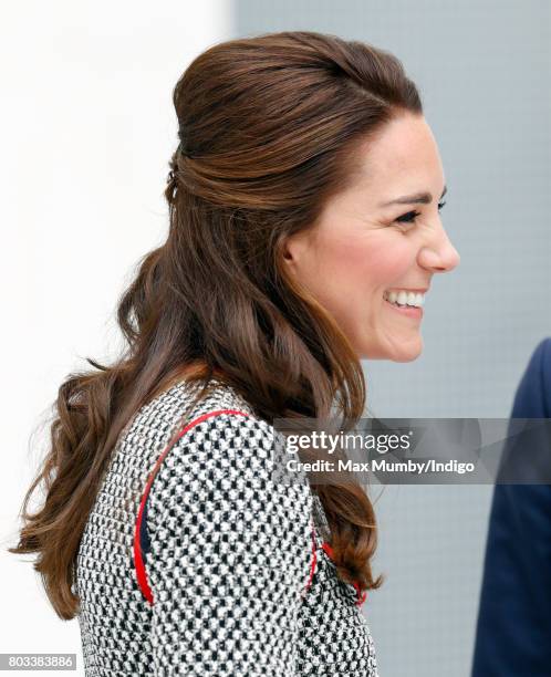 Catherine, Duchess of Cambridge visits the new V&A Exhibition Road Quarter at the Victoria & Albert Museum on June 29, 2017 in London, England. The...