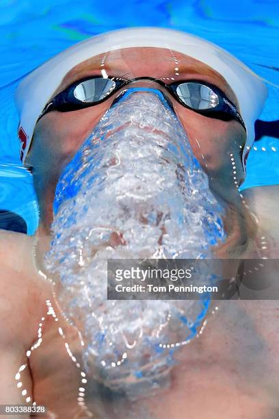 Patrick Conaton competes in a Men's 50 LC Meter Backstroke heat race during the 2017 Phillips 66 National Championships & World Championship Trials...