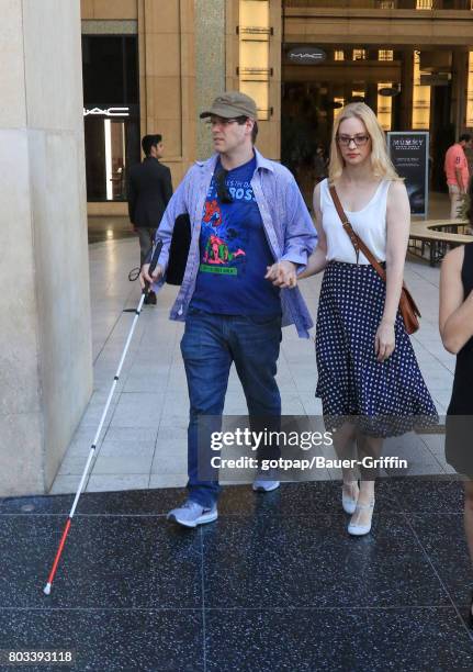 Deborah Ann Woll and EJ Scott are seen on June 28, 2017 in Los Angeles, California.