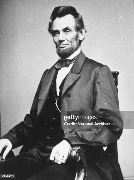 Portrait of 16th United States President Abraham Lincoln.