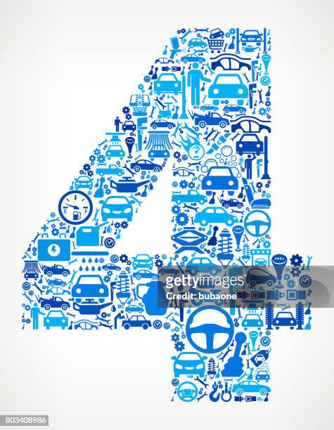 number 4 auto repair cars and automotive icons background - chassis stock illustrations