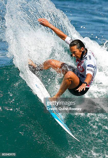 Layne Beachley of Australia competes during round three of the Rip Curl Pro as part of the ASP World Tour held at Bells Beach March 22, 2008 in...