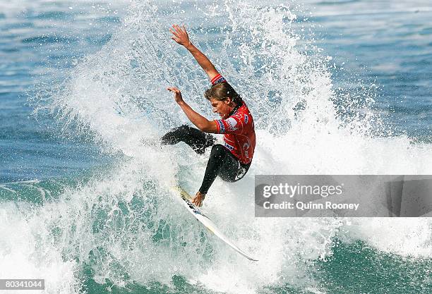 Bruce Irons of the United States of America competes during Round Two of the Rip Curl Pro as part of the ASP World Tour held at Bells Beach March 22,...