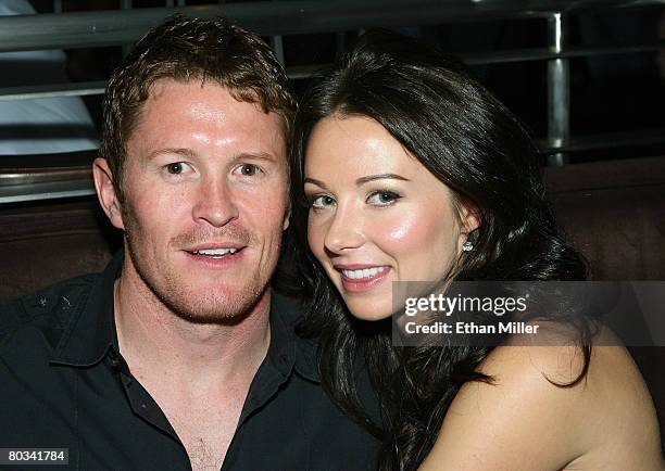 Driver Scott Dixon and his wife Emma Davies attend IRL driver Marco Andretti's 21st birthday party at the N9NE Steakhouse at the Palms Casino Resort...