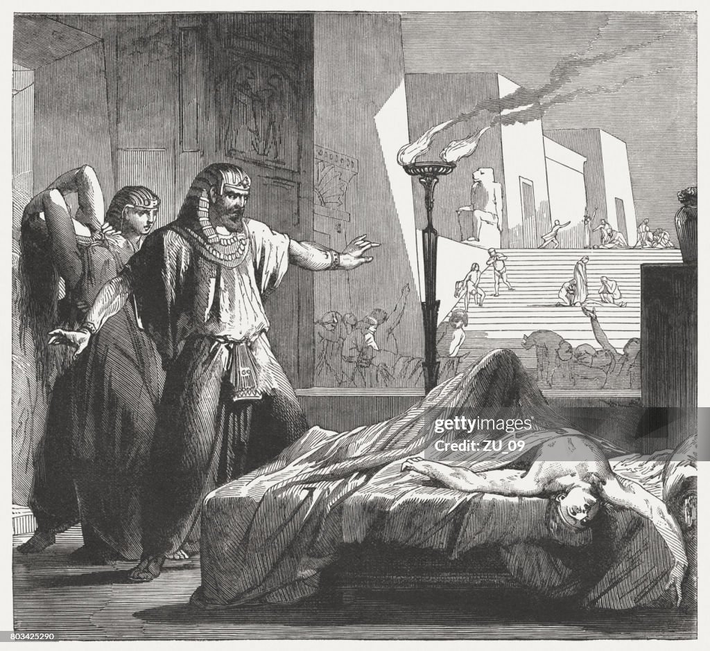 Begotten Death Death Of The Firstborn Wood Engraving Published 1886 High-Res Vector ...