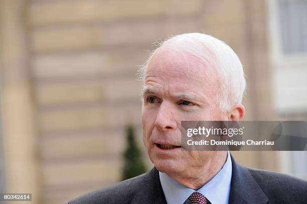 Republican presidential candidate Senator John McCain looks on after a meeting with France's President Nicolas Sarkozy at the Elysee Palace March 21,...