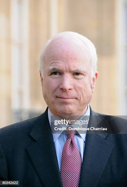 Republican presidential candidate Senator John McCain looks on after a meeting with France's President Nicolas Sarkozy at the Elysee Palace March 21,...