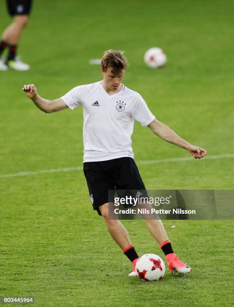 Niklas Stark of Germany during the Germany U21 national team press conference at Krakow Stadium on June 29, 2017 in Krakow, Poland.