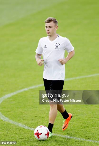 Max Meyer of Germany during the Germany U21 national team press conference at Krakow Stadium on June 29, 2017 in Krakow, Poland.
