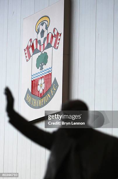 The newly erected statue of Ted Bates is pictured during the Coca-Cola Championship match between Southampton and Coventry City at St. Marys Stadium...