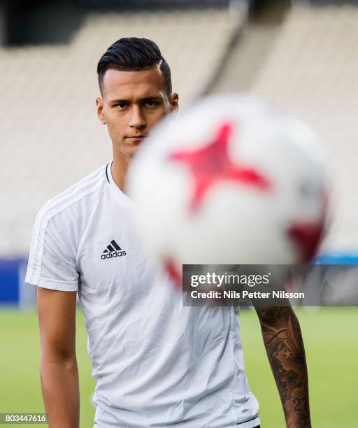 Davie Selke of Germany during the Germany U21 national team training at Krakow Stadium on June 29, 2017 in Krakow, Poland.