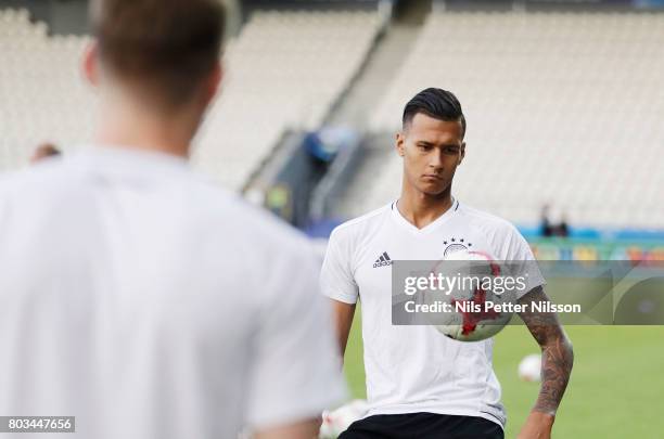 Davie Selke of Germany during the Germany U21 national team training at Krakow Stadium on June 29, 2017 in Krakow, Poland.