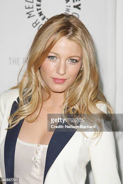 Actress Blake Lively from the show 'Gossip Girl' arrives at the Paley Center for Media's 25th annual Paley Television Festival at the Arclight Cinema...