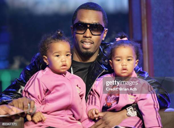 Diddy with his twins D'Lila Star and Jessie James at MTV's "Making the Band 4" Season Finale at MTV Studios in Times Square on March 22 in New York...