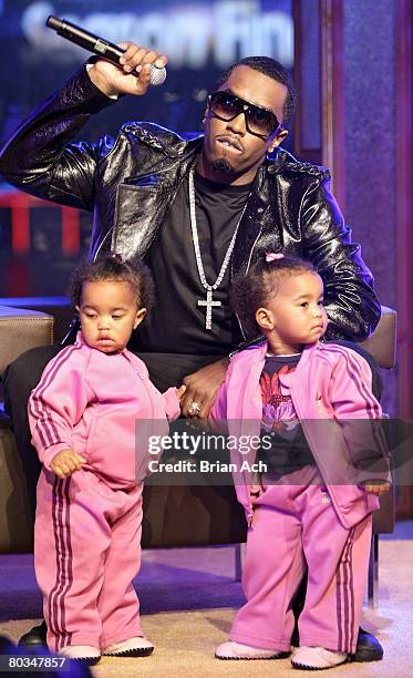 Diddy with his twins D'Lila Star and Jessie James at MTV's "Making the Band 4" Season Finale at MTV Studios in Times Square on March 22 in New York...