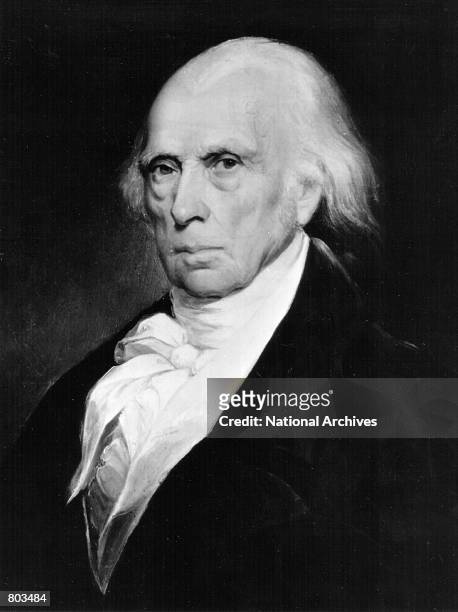 Painting of James Madison, fifth President of the United States serving from 1817 to 1825.