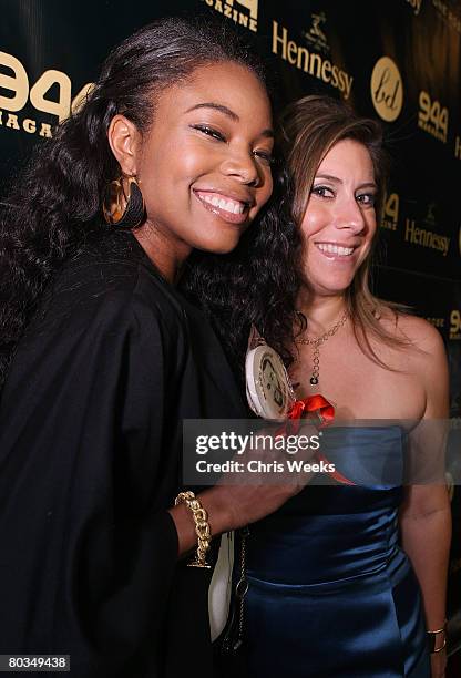 Actress Gabrielle Union, left, and Elizabeth Baron attend NBA player Baron Davis' birthday at Stone Rose Lounge on March 22, 2008 in Beverly Hills,...
