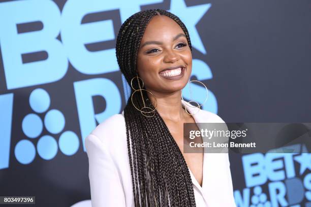 Actress Sierra McClain arrives at the 2017 BET Awards at Microsoft Theater on June 25, 2017 in Los Angeles, California.