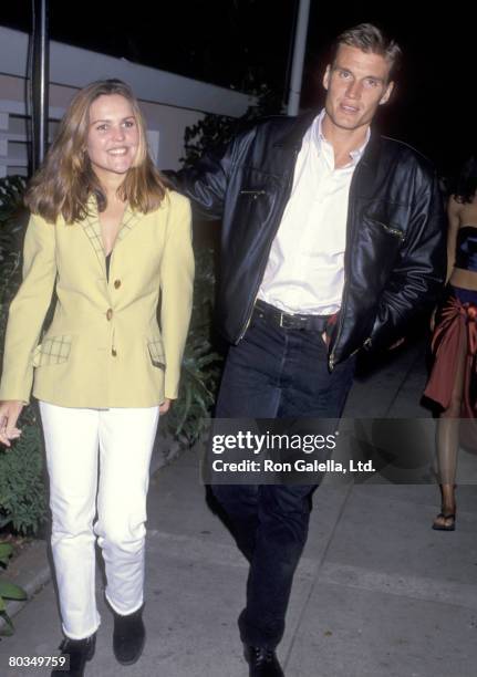 Actor Dolph Lundgren and wife Anette Qviberg attend the Party to Celebrate Kelly Klein's New Book - "Pools" on November 19, 1992 at Beverly Hills...