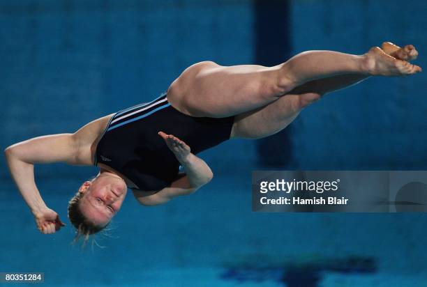Katja Diekow of Germany in action on her way to winning the silver medal in the final of the Women's 3m Springboard during day eleven of the 29th LEN...