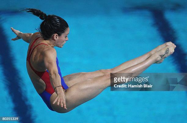 Leyre Eizaguirre of Spain in action in the final of the Women's 3m Springboard during day eleven of the 29th LEN European Championships for Swimming,...