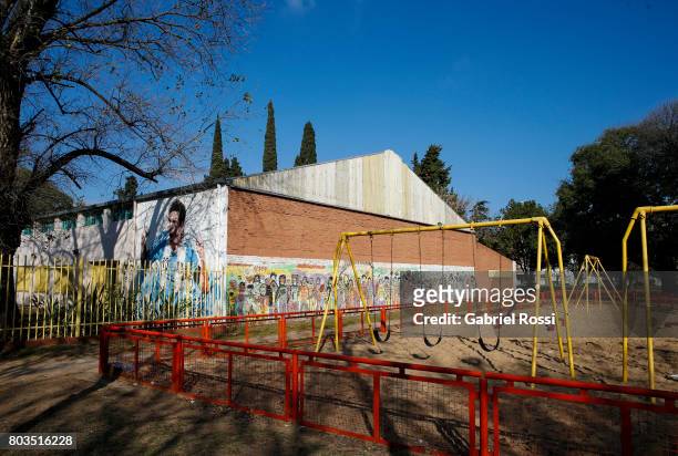 View of Lionel Messi's school General Las Heras where Messi attended Elementary School ahead of Lionel Messi and Antonela Rocuzzo's Wedding on June...
