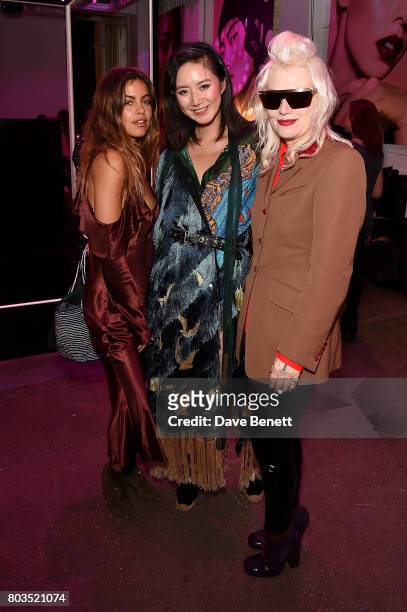Mimi eLashiry, Betty Bachz and Pam Hogg attend cosmetics brand NARs summer party alongside VIP friends and fans of the brand at Protein on June 29,...
